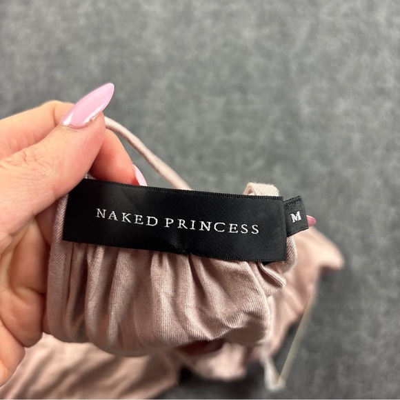 NAKED PRINCESS Women’s Cowl Chemise Rose gold Nightgown size: Medium NWT - Picture 4 of 10